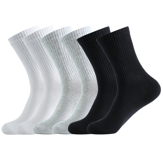 Freshpairs Women's Organic Cotton Crew Socks, Soft & Breathable Casual Calf Socks, 6 Pairs